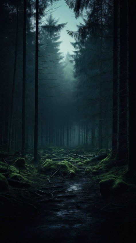 Haunting Beauty, Dark Forest Aesthetic, Forest Scenery, Light And Darkness, Evergreen Forest, Beautiful Scenes, Forest Background, Mystical Forest, Dark Nature Aesthetic