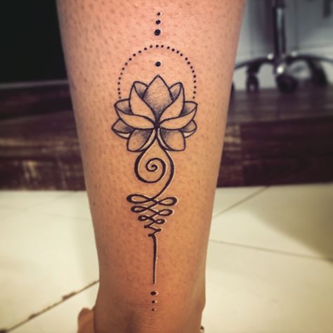 Unique Unalome Tattoo, Lotus Unalome Tattoo, Tattoo On Calf, Lotus Unalome, Tattoos Simple, Chic Tattoo, Unalome Tattoo, Small Tattoos Simple, Calf Tattoo