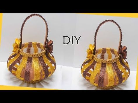 Ide Kreatif Keranjang dari botol AQUA bekas | Mengolah botol bekas | How to make plastic bottle - YouTube Botol Aqua, Foam Board Crafts, Goodie Basket, Glass Painting Designs, Instagram Template Design, Wedding Crafts Diy, Festival Diy, Best Out Of Waste, Diy Basket