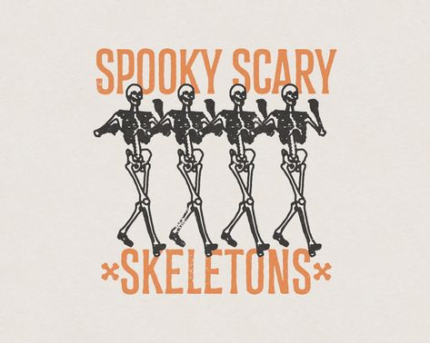 Skeletons Funny, Spooky Scary Skeletons, Halloween Retro, Diy Halloween Projects, Distressed Texture, Rock N’roll, Spooky Scary, Halloween Clipart, Vintage Rock