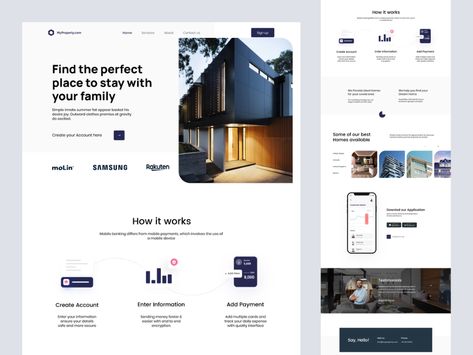 Property Landing Page by AR Shakir for Landing Page Heaven on Dribbble Real Estate Website Design, Uiux Design, Agency Website Design, Graphic Design School, Mobile Web Design, Ux Design Inspiration, Web Design Projects, Graphic Design Fonts, Dashboard Design