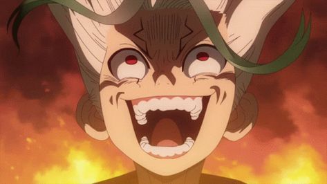 Laugh Senku GIF - Laugh Senku Anime - Discover & Share GIFs Paper Tanks, Evil Laugh, Anime Sites, Laughing Face, Funny Expressions, Stone World, Evil Anime, E Mc2, Dr Stone