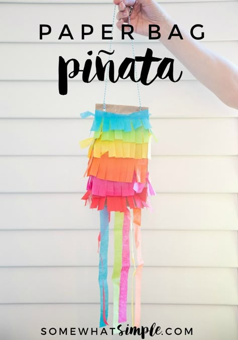 Cinco de Mayo Kids Craft - Kick your party up a notch on the “fun meter” with these simple paper bag pinatas! Paper Bag Pinata, Simple Quilling, Pinata Diy, Diy Paper Art, Paper Bag Crafts, Party Deco, 5 De Mayo, Quilling Paper, Diy Spring