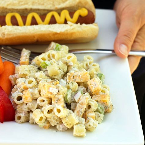 Macaroni Salad With Cheese Cubes, Macaroni Salad With Cheese, Macaroni Salad Recipe With Cheese, Pasta Salad With Cheese Cubes, Macaroni Salad With Ham, Macaroni Salad Ingredients, Tuna Macaroni Salad, Classic Macaroni Salad, Asiago Cheese