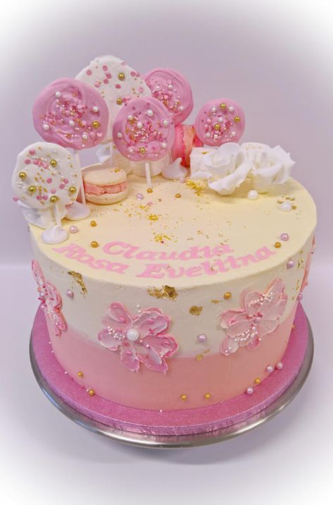 lollipop cake - cake by claire cowburn Lolipop Cakes Ideas, Lollipop Cake Birthday, Rhubarb Mousse, Yellow Lollipop, Easter Cake Pops, Cake Carrot, Lollipop Cake, Easter 2021, Easter Cake