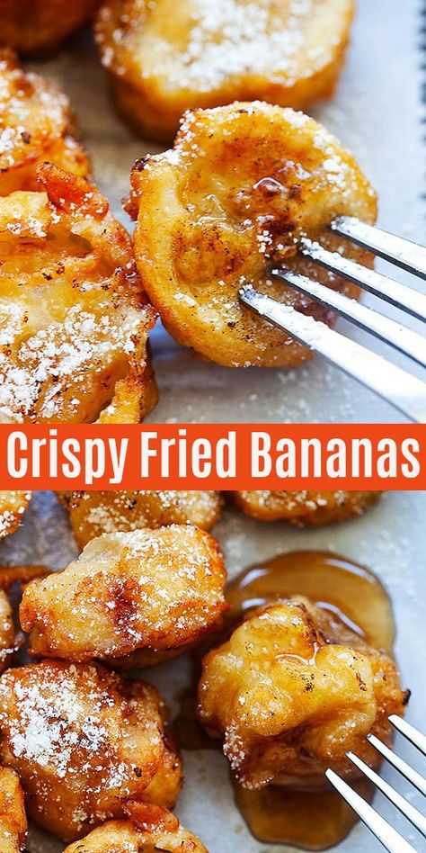 Fried Bananas Recipe, Best Banana Recipes, Fried Banana Recipes, Deep Fried Bananas, Bananas Recipe, Banana Dessert Recipes, Rasa Malaysia, Fried Bananas, Banana Dessert