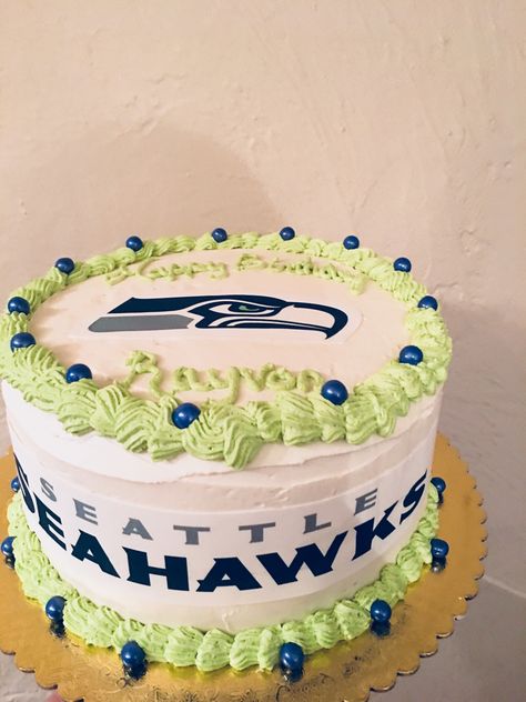 Seattle Seahawks Cake, Seahawks Cake, Angel Cake, Seattle Seahawks, Cupcake Cakes, Seattle, Birthday Cake, Pastel, Baking