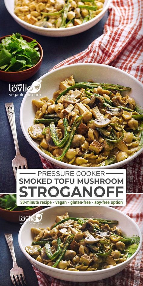 Smoked Tofu Mushroom Stroganoff with Green Beans  #mushroomstroganoff #veganrecipes #veganketo #ketorecipes #ketodiet #vegetarianketo #veganstroganoff Smoked Tofu Recipe, Vegan Stroganoff, Tofu Mushroom, Smoked Tofu, Strengthen Your Back, Vegan Instant Pot Recipes, Yoga Flows, Mushroom Stroganoff, Mindful Movement