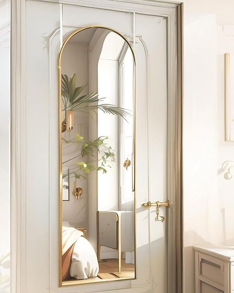 Amazon.com: BEVERDY Door Mirror, Full Length Mirror Over The Door, 14"x 48" Hanging Mirror, Arched, Vertical, Wall Mirror, Full Body Mirror, Gold : Home & Kitchen Mirror Full Length, Full Body Mirror, Mirror Gold, Body Mirror, Length Mirror, Full Length Mirror, Door Mirror, Hanging Mirror, Mirror Door