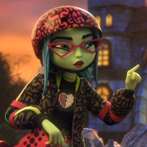 monster high mh g3 cartoon // ghoulia yelps pfp icon Ghoulia Yelps Icon, Monster High Ghoulia, Ghoulia Yelps, Monster H, Clawdeen Wolf, Moster High, Monster High, Nickelodeon, Dolls