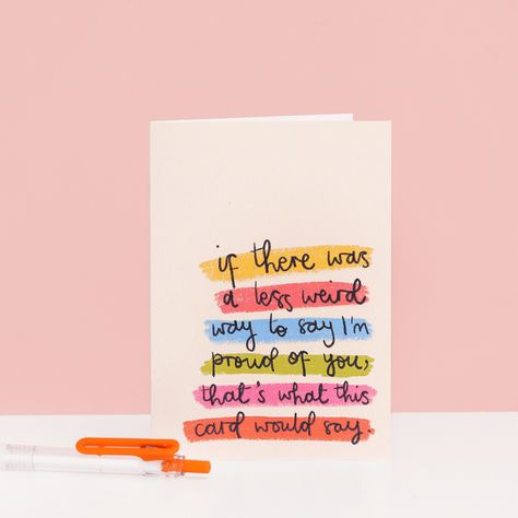 You know how telling someone you're proud of them can feel a little awkward? Well, this card does the job—without the weirdness. It says what you mean, minus the cringe. 🎉👏 Say What You Mean, Washi Tape Planner, Im Proud Of You, Wall Planner, Planner Pens, Pocket Mirror, Memo Pad, Proud Of You, Stationery Cards