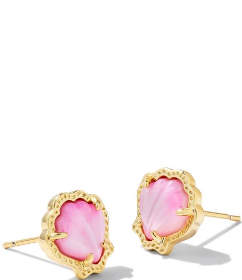 From Kendra Scott, the Brynne Shell Stud Earrings feature:Stud earrings14k gold plated brassPost closureApprox. 0.42" L X 0.40" WImported. Shell Kendra Scott, Pura Vida Earrings, Kendra Scott Hoop Earrings, Cute Preppy Accessories, Beachy Jewlery, Cute Gold Jewelry, Kendra Earrings, Preppy Accessories, Bday List