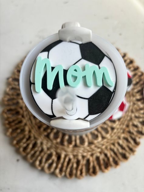 soccer ball Personalized Acrylic Tumbler Topper Name Plate, Tumbler Lid, Tumbler Accessories, Name Plate, Tumbler Tag, Stanley Tag, Name Tag by BrienneFarmersMarket on Etsy Cricut Soccer Keychain, Acrylic Football Keychain, Soccer Acrylic Keychain, Personalized Soccer Ball, Soccer Bag Tag, Personalized Name Plates, Acrylic Tumblers, Personalized Cups, Moon Child