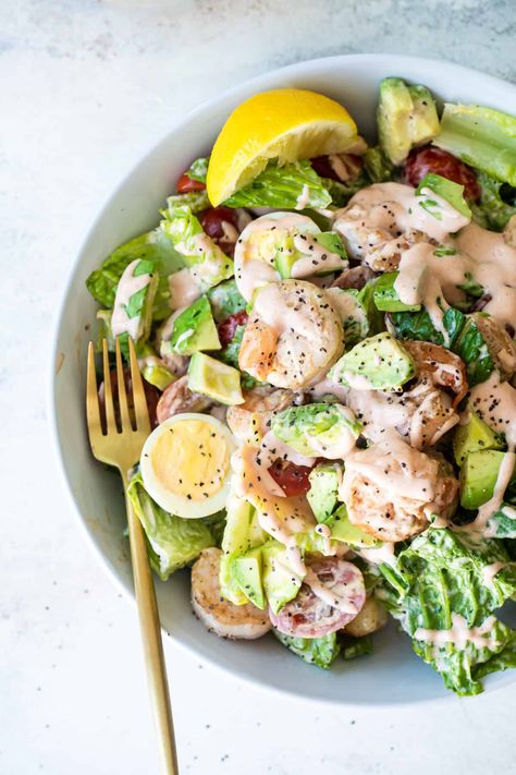 Classic Shrimp Louie Salad - Foodness Gracious Shrimp Louie Salad, Shrimp Louie, Entree Salads, Salads Recipes For Dinner, Lemon Green Beans, Shrimp Salad Recipes, Individual Salads, Baking Lessons, Marinated Tofu