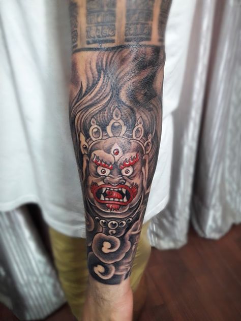 Nepali Tattoo Ideas, Nepali Tattoo Design, Nepali Tattoo, Mahakala Tattoo, Best Couple Tattoos, Cloud Tattoo, Instagram Men, Mythology Tattoos, Spiritual Tattoos