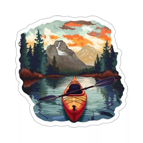 Kayaking life lover river kayak wilderness outdoors 2 Kiss-Cut Sticker decal | eBay Kayak Art, River Kayak, River Kayaking, Kiss Cut Stickers, Kayaking, Kiss Cut, Piercings, Kiss, Paintings