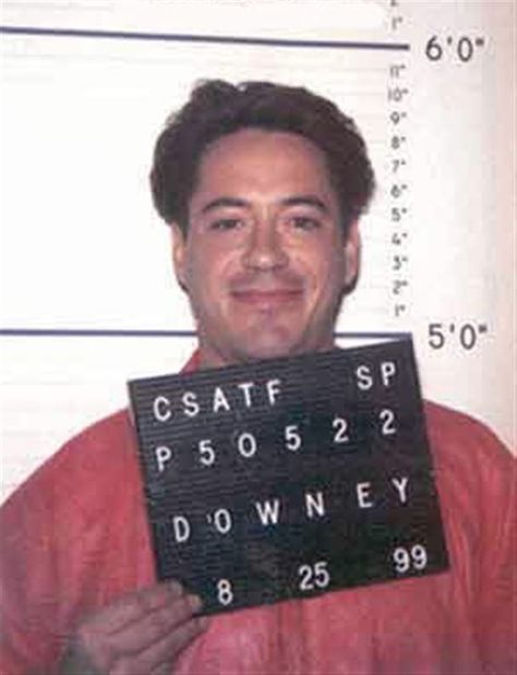 Robert Downey Jr. - mugshot, 1999. Celebrity Mugshots, Ryan O'neal, Ally Mcbeal, Robert Downey Jr., Chris Tucker, Joe Louis, Mickey Rourke, Mug Shot, Charlie Sheen