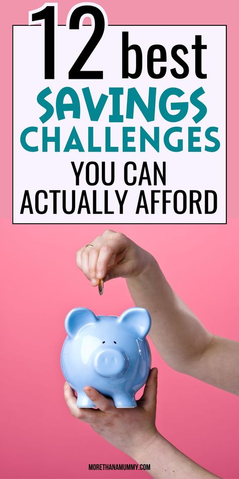 Easy money savings challenges to help you save more money this year! These are money savings challenge ideas you can actually afford to do. Easy Money Saving Challenge, Savings Challenge Ideas, Ways To Motivate Yourself, Money Challenges, Money Saving Challenges, Help Save Money, Saving Challenges, Savings Goals, Challenge Ideas