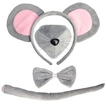 Rat Costume, Mouse Costume, Fancy Costumes, Animal Birthday Party, Mouse Ears Headband, Bow Tie Set, Ears Headband, Halloween Animals, Fancy Dresses Party