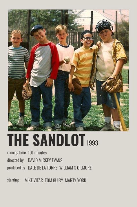 The Sandlot Movie Poster, Sandlot Movie Poster, Show Polaroid Poster, Sandlot Movie, Benny The Jet Rodriguez, Indie Movie Posters, Movie Collage, Iconic Movie Posters, Movie Card