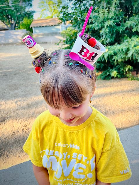 Ice Cream Crazy Hair Day, Crazy Hair Day Ice Cream Cone, Ice Cream Cone Hair, Crazy Hair Day Ice Cream, Ice Cream Hair, Crazy Hair Ice Cream Cone, Crazy Hair Day Cupcake Buns, Cup Of Noodles Crazy Hair, Ice Cream Hair Bow