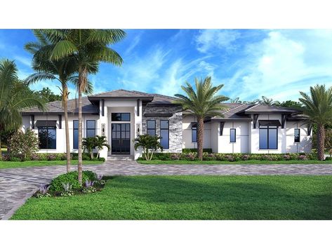 069H-0093: Mediterranean Ranch House Plan Beach Homes Plans, Transitional House Plans, Coastal Homes Plans, Florida House Plans, British West Indies, Stucco Exterior, Modern Style House Plans, Contemporary House Plans, Casa Exterior