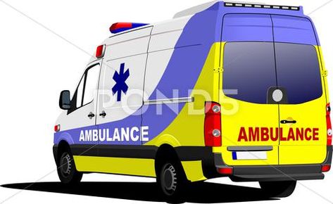 Modern ambulance van over white. colored vector illustration Stock Illustration #AD ,#van#white#Modern#ambulance Illustration Clip Art, Truck Design, Paramedic, Fire Department, Ambulance, Ford Trucks, Recreational Vehicles, Firefighter, Graphic Illustration