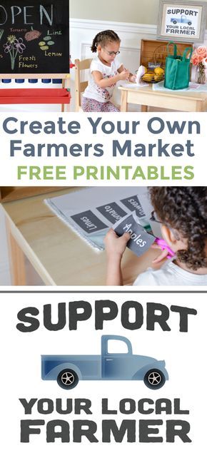 Make your own farmers market for kids! Easy farmers market dramatic play center for young kids and preschoolers. Use your imagination and build your own market with these free printables! Farmers Market Dramatic Play, Market Dramatic Play, Kids Play Centre, Market Crafts, Dramatic Play Themes, Play Stations, Farmers Market Display, Dramatic Play Center, Dramatic Play Printables