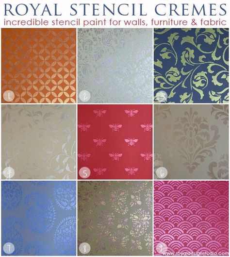 Royal Design Studio Stencil, Stencils Tutorials, Home Decor Diy Crafts, Paint Stencils, Stencil Projects, Annie Sloan Paints, Paint Effects, Chalk Paint Furniture, Royal Design