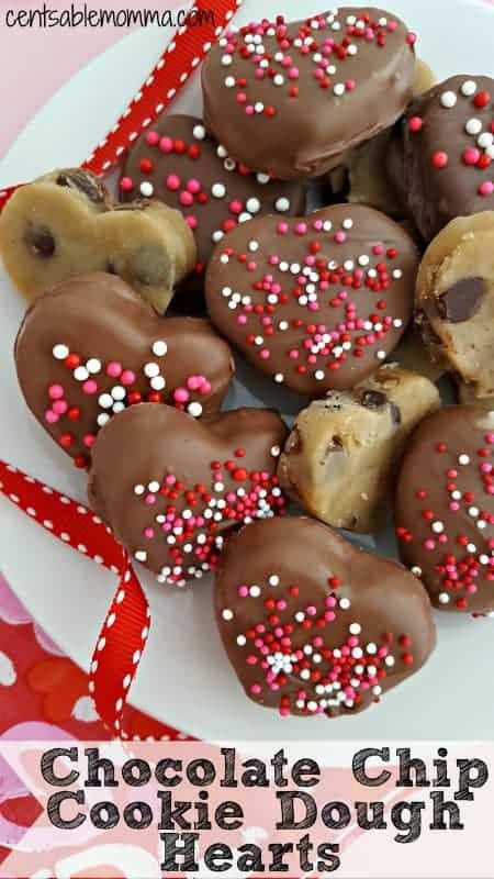 Treats for Valentine's Day Cookie Dough Hearts, Valentines Healthy Snacks, Chocolate Covered Cookie Dough, Valentines Recipes Desserts, Chocolate Covered Cookies, Valentines Snacks, Healthy Valentines, Valentines Baking, Valentine Desserts