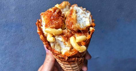 Chicken And Waffle Cone Recipe, Savory Waffle Recipe, Waffle Pops, Best Waffle Recipe, National Waffle Day, Waffle Cone Recipe, Waffle Day, Fried Chicken And Waffles, Savory Waffles