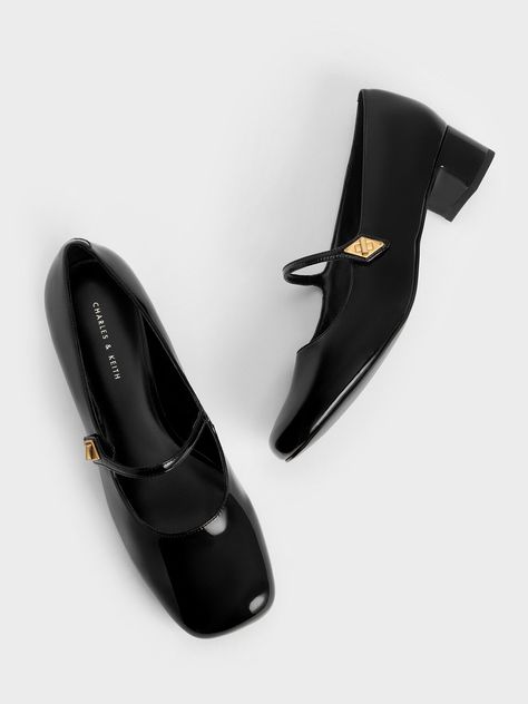 Charles And Keith Mary Jane, Charles And Keith Heels, Black Shoes For School, Menemen Recipe, Charles Keith Shoes, Charles And Keith Shoes, Charles And Keith, Glamourous Heels, Patent Shoes