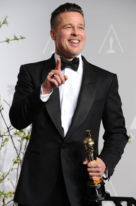 Pictures From the Oscar Press Room | POPSUGAR Entertainment Leonardo Dicaprio Girlfriend, Oscar Awards, Night Paris, Brad And Angelina, Brad Pitt And Angelina Jolie, Leading Men, Eddie Redmayne, Best Supporting Actor, Cary Grant