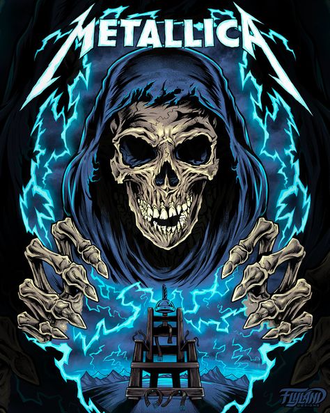 Metallica Poster Art, Metallica Tshirt Designs, Designs For Shirts Ideas, Metallica Wallpaper Laptop, Metalica Posters, Metallica Painting, Rock Album Cover Art, Metallica Wallpapers Iphone, Reaper Artwork