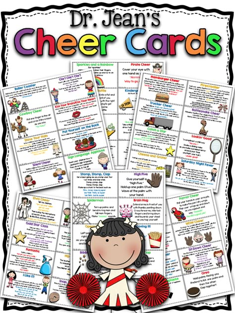 http://www.teacherspayteachers.com/Product/Dr-Jeans-Cheer-Cards-1269012 Classroom Chants, Classroom Cheers, Cheer Cards, Family Service, Startup Ideas, Classroom Songs, Cheers Card, Conscious Discipline, Responsive Classroom