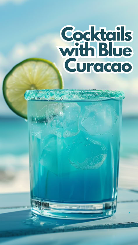 Cocktails with Blue Curacao Blue Curacao Cocktails, Blue Caraco Drinks, Blue Curacao Shots, Drinks With Blue Curacao, Vacation Aesthetic Outfit, Curacao Cocktail, Cocktails With Blue Curacao, Blue Mojito, Blue Curacao Drinks