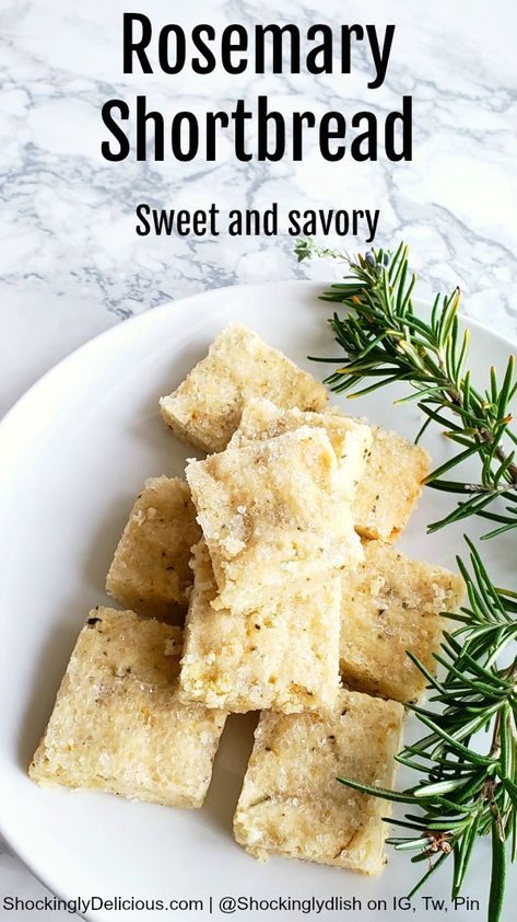 Rosemary Shortbread Recipe on ShockinglyDelicious.com Rosemary Shortbread Cookies, Rosemary Shortbread, Crunchy Food, Pull Aparts, Savory Baking, Easy Food Recipes, Fantastic Recipes, Shortbread Recipe, Hashbrown Recipes