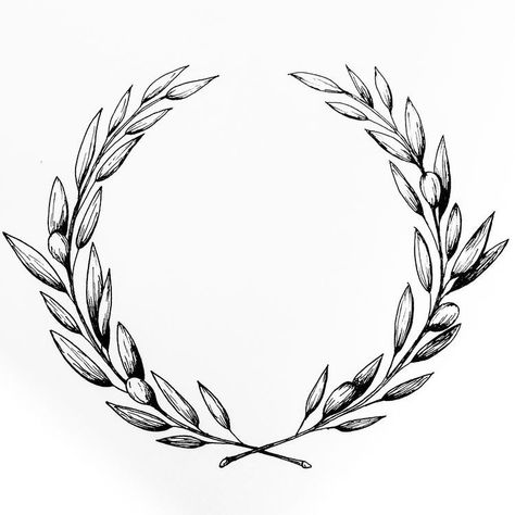 Laurel Tattoo, Laurel Wreath Tattoo, German Tattoo, Wreath Tattoo, Olive Wreath, Wreath Illustration, Greek Mythology Tattoos, Clever Tattoos, Getting A Tattoo