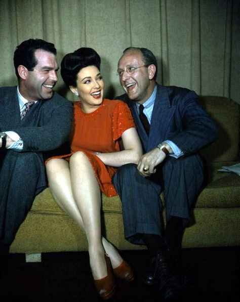 Linda Darnell with Fred MacMurray and Kay Kyser ©2020bjm Linda Darnell, Glenn Ford, Heavenly Birthday, Happy Heavenly Birthday, Tyrone Power, Hooray For Hollywood, 20th Century Fox, Classic Films, Hollywood Stars