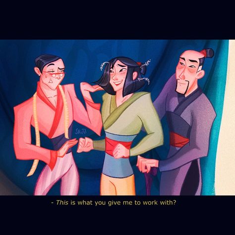 Salomey Draws on Instagram: “Mulan gender-bent screencap redraw (bc why not eh🤷‍♀️) ✨ . This turned out really fun! Tbh I reeeeally like “boy Mulan” HA (ngl the tailor…” Male Mulan X Shang, Disney Gender Swap, Screencap Redraw, Mulan Mushu, Mulan Disney, Cute Headers, Kids Shows, Mulan, After Dark