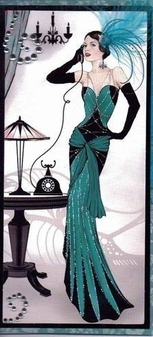 Art Amour, Art Deco Cards, Art Deco Paintings, Art Deco Illustration, Art Deco Lady, Art Deco Posters, Trendy Art, On The Phone, 1920s Art