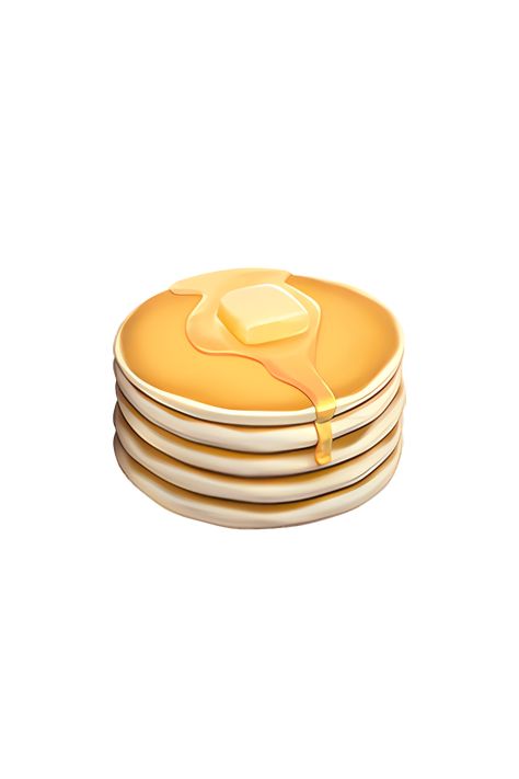 The emoji 🥞 depicts a stack of three round pancakes with a golden-brown color and visible layers. The pancakes have a slightly fluffy texture and are topped with a pat of butter and a drizzle of syrup. The edges of the pancakes are slightly uneven, giving them a homemade appearance. Overall, the emoji looks delicious and appetizing. Png Emoji, Iphone Png, Apple Emojis, Emoji Stories, Emoji Stickers Iphone, Ios Emoji, Icon Emoji, American Pancakes, New Emojis