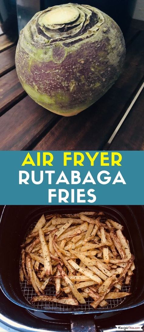 Air Fryer Rutabaga Fries. How to cook delicious Paleo rutabaga fries in the air fryer. So easy to make and the end result is tasty crispy rutabaga fries that you will want to eat over and over again. #whole30recipes #paleorecipes #healthyfries #rutabagarecipes #rutabagafries #paleofries #airfryer #airfryerrecipes Air Fryer Rutabaga, Rutabaga Fries, Fries In The Air Fryer, Rutabaga Recipes, Air Fryer Fries, Turnip Fries, Conscious Eating, Healthy Fries, Clean Dinner Recipes