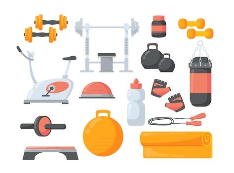 Concept Illustration, Flat Illustration, Fitness Equipment, Kettlebell, Zumba, Just Do It, No Equipment Workout, Pilates, Graphic Resources