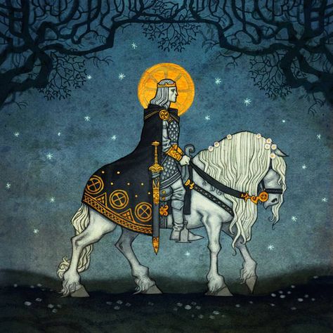 Baldr (also Balder, Baldur) is the god of light, joy, purity, and the summer sun in Norse mythology, and a son of the god Odin and the goddess Frigg. He is the father of Forseti, and He has numerous brothers, such as Thor and Váli. Johan Egerkrans, Arte Viking, Fantasy Magic, Mythology Art, Art Et Illustration, Arte Fantasy, Art And Illustration, Norse Mythology, Medieval Art