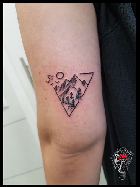 Gatlinburg Tattoo Ideas, Blue Ridge Mountain Tattoo, Mountain Tattoo Simple, Koi Tattoo, Mountain Tattoo, Friend Tattoos, Simple Tattoos, Small Tattoos, Triangle Tattoo