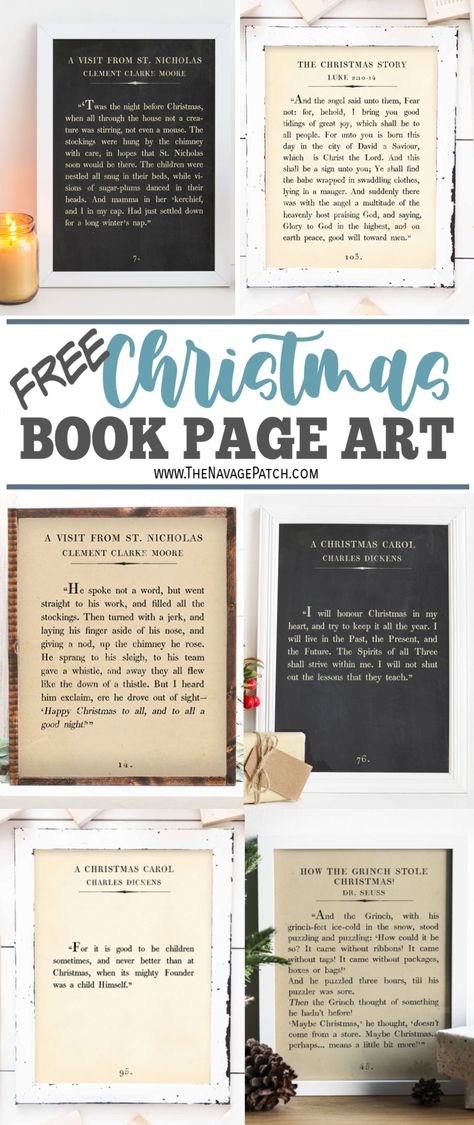 Free Christmas Book Page Printables | Free printable Christmas book page quote art | Free printable oversize book page wall art | Christmas Free Printables | Free Christmas Story Printable | Twas the night before Christmas free printable | Free Grinch Printable | Free Charles Dickens Book Page Printable | Free Printable Christmas Wall Decor | #TheNavagePatch #FreePrintable #FreeWallArt #easydiy #BookPage #QuoteArt #ChristmasBooks #TheChristmasStory #DIYChristmas | TheNavagePatch.com Christmas Quotes Printable, Grinch Printable, Free Wall Art, Ig Templates, Book Page Art, Printables Free, Night Before Christmas, Twas The Night, Holiday Printables