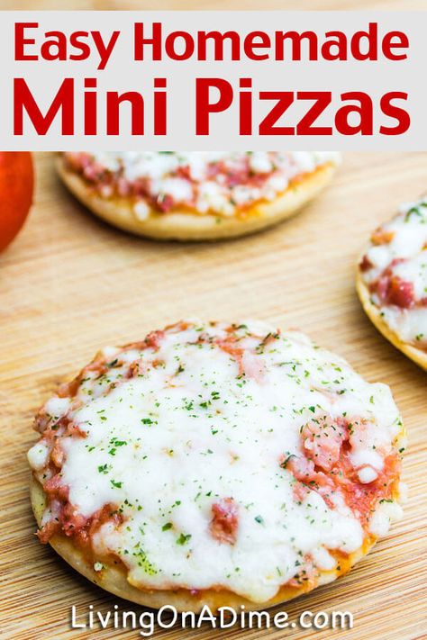 Homemade Mini Pizzas, Cheap Healthy Family Meals, Homemade Gatorade, Living On A Dime, Mini Pizza Recipes, Pizzas Recipe, Easy Fudge, Homemade Biscuits Recipe, Hamburger Casserole