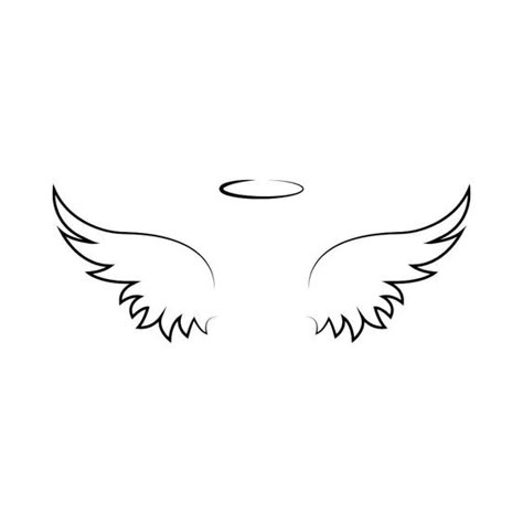 Angel Wings And Halo Drawing, Angle Drawing Wings, How To Draw Angel Wings Step By Step Easy, Angle Halo Drawing, Halo Drawings Angel, Angel Drawing Simple, How To Draw Angel Wings, Angel Wings Sketch, Angel Drawing Sketches