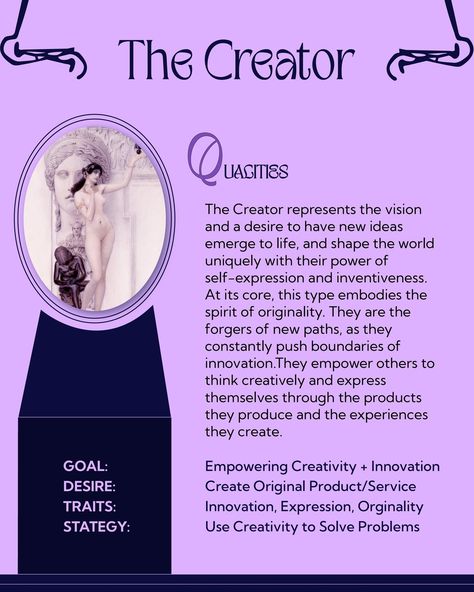 The Creator represents the spirit of Orginality. The Creator Archetype, Creator Archetype, Herbal Books, Abbott Handerson Thayer, Pallas Athena, Queen Energy, Powerful Branding, The Jester, Malice Mizer